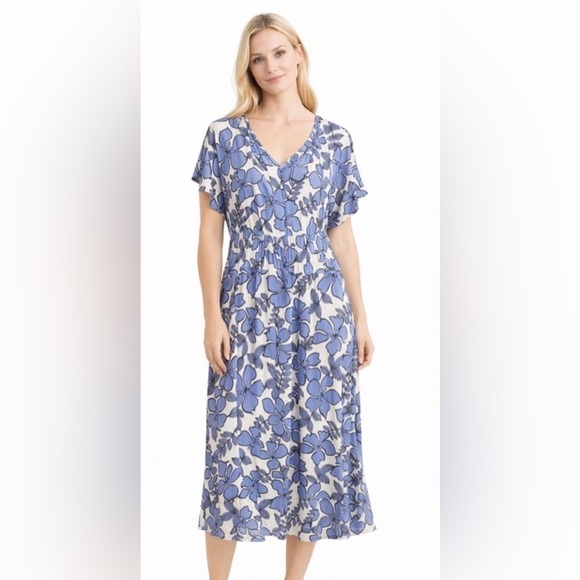 Nicole Miller Dresses & Skirts - Nicole Miller Blue Floral Jersey Knit Maxi Dress Size: 2X NWT